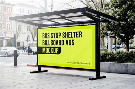 Bus Stop Billboard Mockup | Premium AI-generated PSD