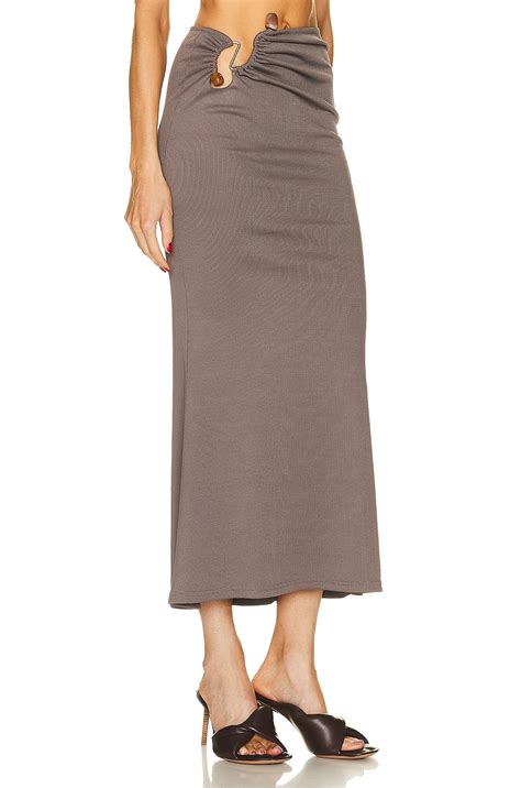 Christopher Esber Ruched Distort Quartz Skirt in Cinder | FWRD