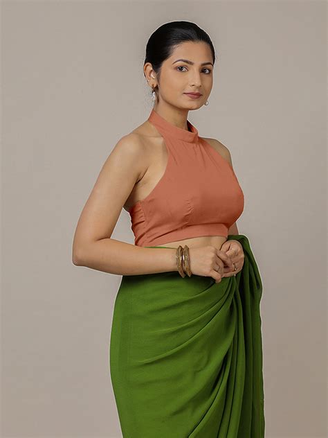 Laila x Rozaana Rani Pink Halter Neck Saree Blouse for Parties – Binks