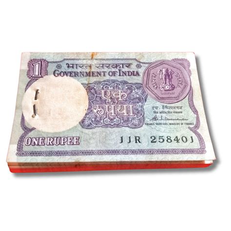 Rs 1 Small Coin Old Issue Serial Packet 258401 Unc S Venkatraman Sign ...