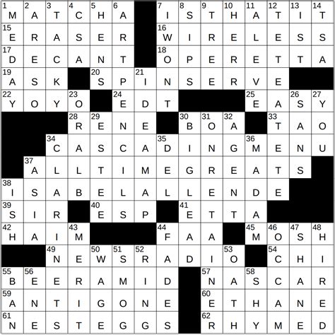 0512-23 NY Times Crossword 12 May 23, Friday - NYXCrossword.com