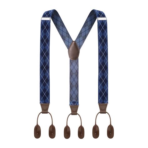 Buy Suspenders for Men Leather Button End Suspenders 49 Inch Y-Back ...