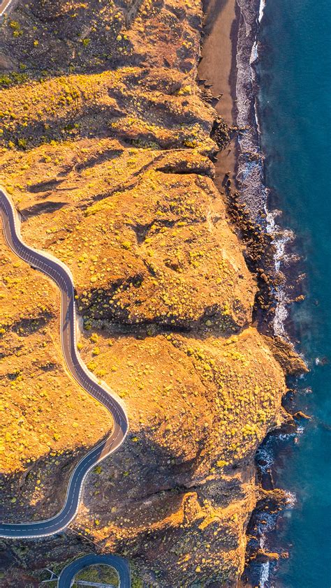 Coastal road landscape, Santa Crus de Tenerife, Canary Islands, Spain ...