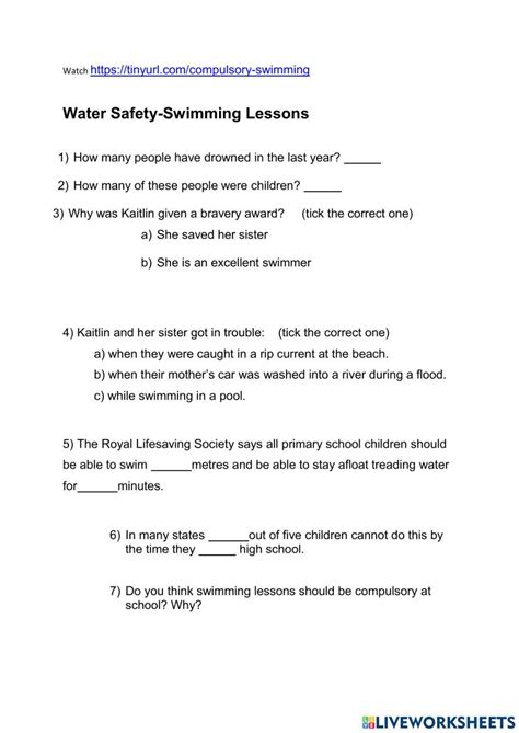 Swim Worksheet 的图像结果