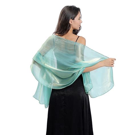 Silky Shawls and Wraps for Evening Dresses Women Sheer Soft Bridesmaid ...