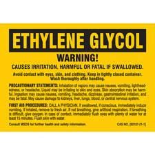 Ethylene Glycol Warning Labels - Brady Part: 7264QLS | Brady ...