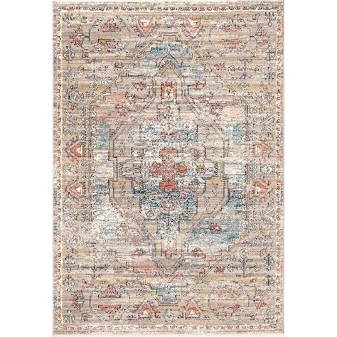 nuLOOM Marley Cardinal Cartouche 8 ft. x 10 ft. Beige Traditional ...