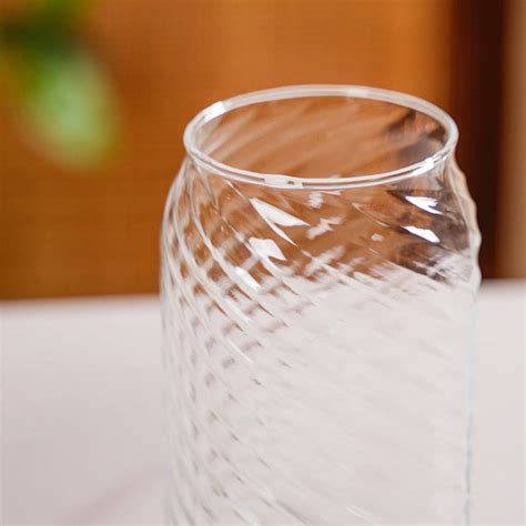 Set Of 4 Glass Tumblers With Wooden Lids And Glass Straws 500ml Online ...