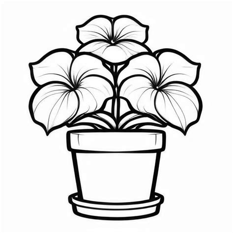 Begonia flower outline black and white cute coloring book | Premium AI ...