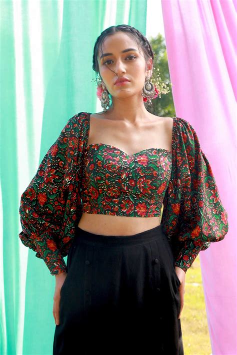 Block Printed Long Cuff Bustier – Aapro
