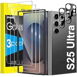 SPARIN Tempered Glass Screen Protector for Samsung Galaxy S25 Ultra, 3 ...