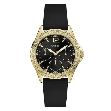 Buy GUESS Women Black Round Stainless Steel Dial Analog Watch-U1096L3M ...