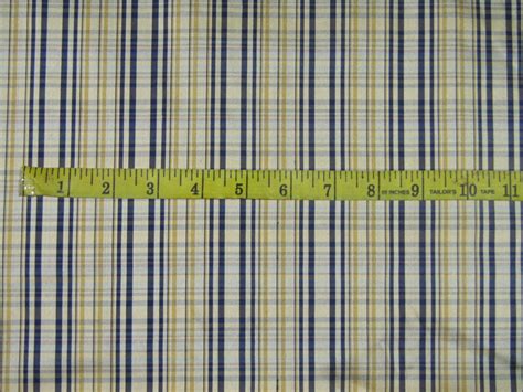 100% SILK Dupioni navy and golden yellow color plaids FABRIC 54" wide ...