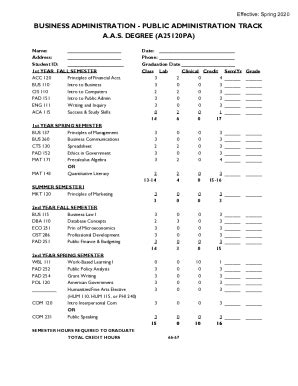 Fillable Online Business Administration Degree, Diploma, & Certificates ...