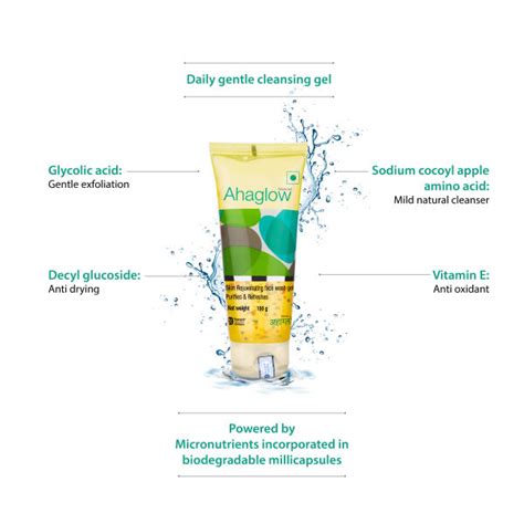 Ahaglow Skin Rejuvenating Face Wash Gel, 100 gm Price, Uses, Side ...