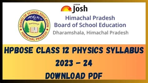 HP Board Class 12 Physics Syllabus 2024: HPBOSE 12th Important Topics ...