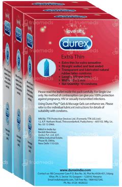Durex Extra Thin Condom 30 - Uses, Side Effects, Dosage, Price | Truemeds