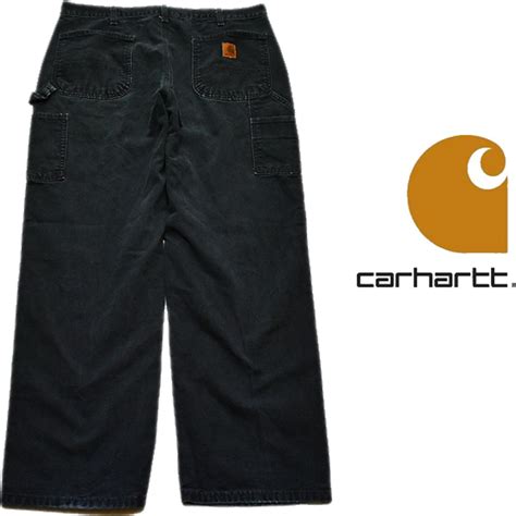 1点物 カーハートCarhart黒ペインターパンツ古着メンズ38XXLレディースOKアメカジ90sストリート/ワークブランド中古ワイドパンツ ...