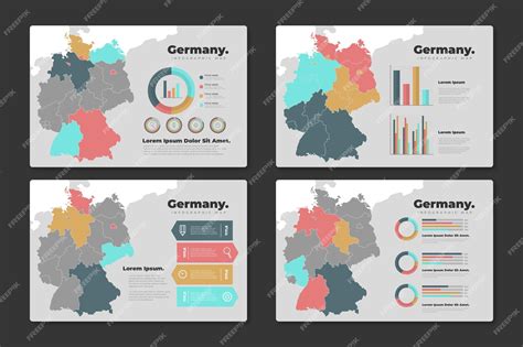 Flache Deutschlandkarte Infografik | Kostenlose Vektor