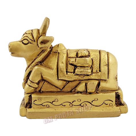 Vastu Nandi Bull Idol in Brass - 3.5 Inch