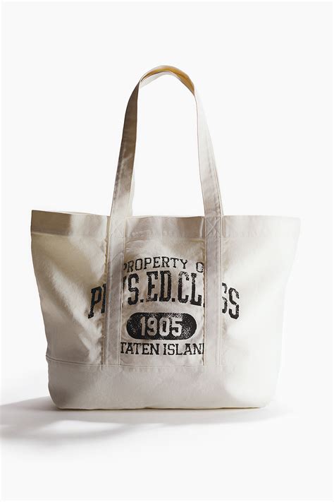 Men’s Cream/Phys. Ed. Class Printed canvas tote bag | H&M IN
