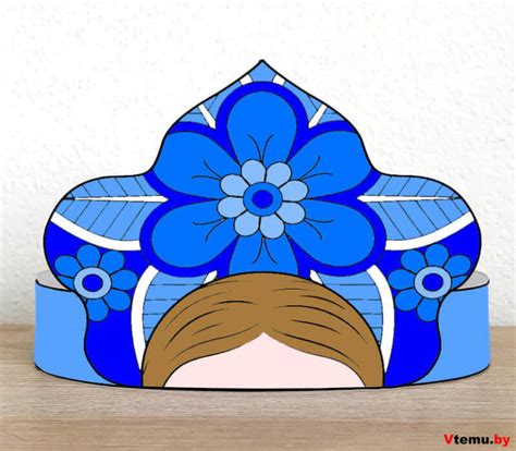 Кокошник из бумаги своими руками (распечатать шаблоны) | Поделки своими ...