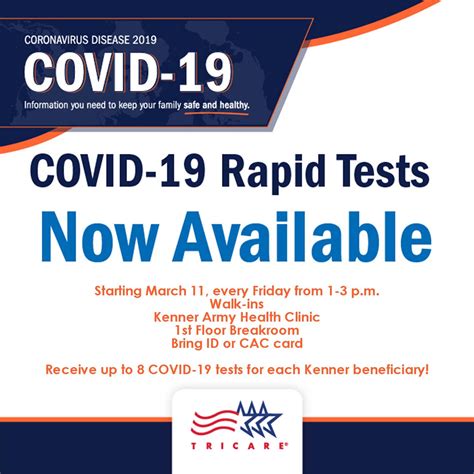 Kenner Army Health Clinic > Health Services > Preventive Care > COVID-19 Testing