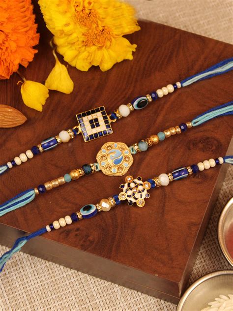 Rakhi Set of 3 Online with Free Shipping – Tied Ribbons