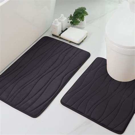 Buganda Memory Foam Bath Rugs Set - Soft Non-Slip Thick Mat and Contour ...