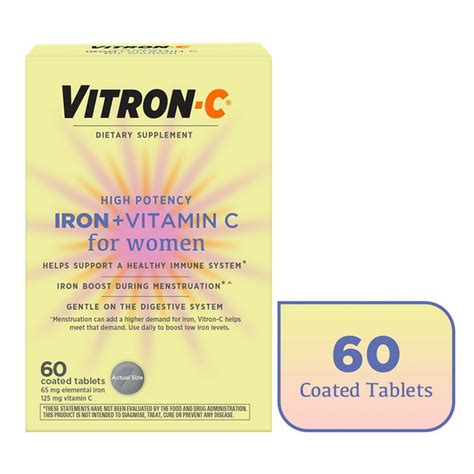 Vitron-C Iron Supplement for Women (60 ct) Delivery or Pickup Near Me - Instacart