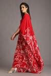 Buy Red Natural Crepe Ocean V Neck Print Kaftan Dress For Women by ...