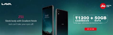 Jio Lava Z51 Offer – 1200rs Cashback & 50GB Data