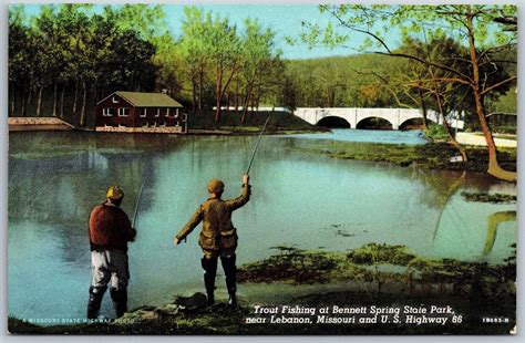 Vtg Lebanon Missouri MO Trout Fishing Bennett Springs State Park 1940s ...