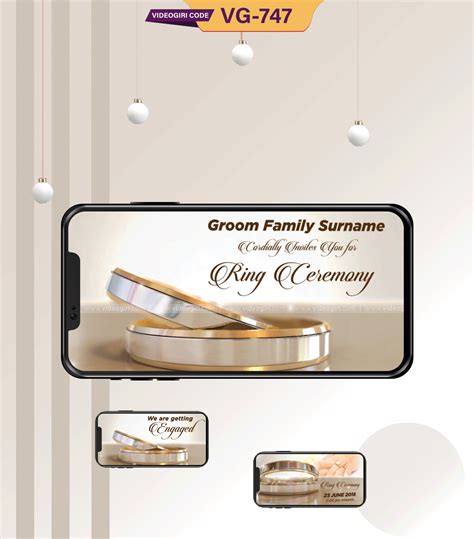 Custom Ring Ceremony Invitation Video | Elegant Engagement Invitation ...