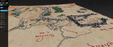 Map of Middle Earth - 3D Model by Buncic