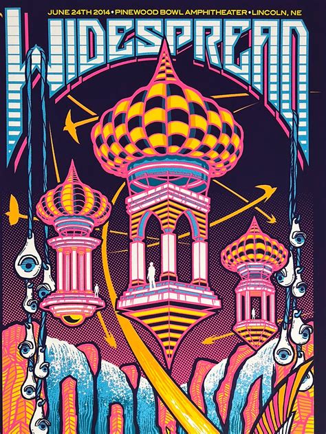 Widespread Panic - 2014 Brad Klausen Poster Lincoln NE, Pinewood Bowl ...