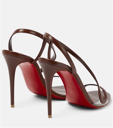 Nudes Rosalie leather sandals in brown - Christian Louboutin | Mytheresa
