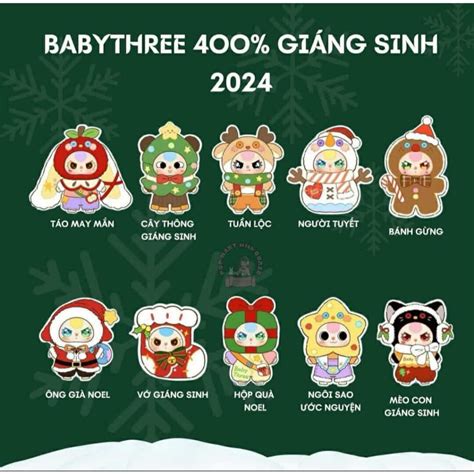 (CHÍNH HÃNG) Baby Three 400% Giáng Sinh Series Vinyl Face Blind Box ...