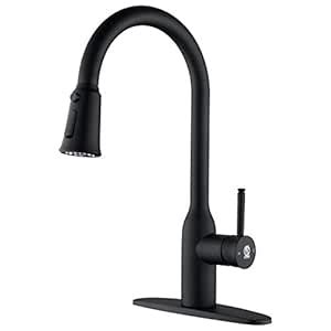 Buy Kitchen Sink Faucets (Matte Black) , Solid Brass Single Handle ...