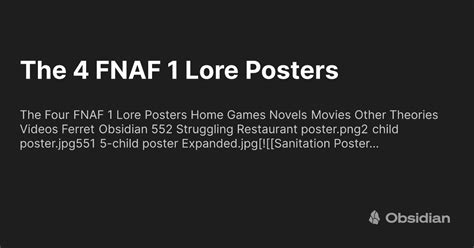The 4 FNAF 1 Lore Posters - Obsidian Publish