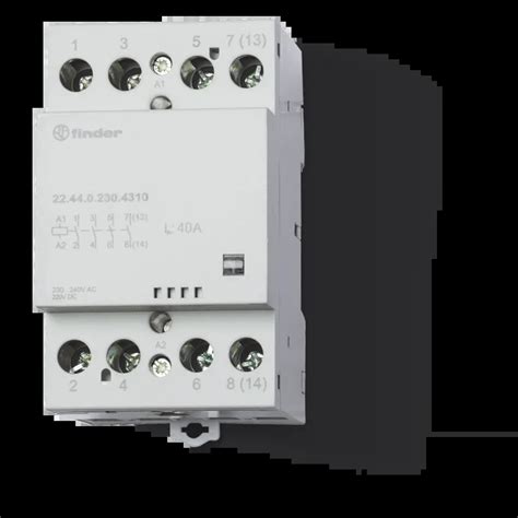Contacteur modulaire 4NO 40A 110 à 125V AC/DC, AgSnO2, indicateur méca