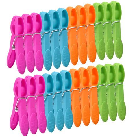 NATUCE 48PCS Powerful Clothes Pegs, Multicolor Plastic Spring-Loaded ...