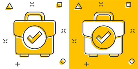 Teczka zaakceptować ikonę w stylu komiksowym Zatwierdzenie portfela ...