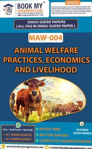 MAW 004 Animal Welfare Practices, Economics and Livelihood | GUESS ...