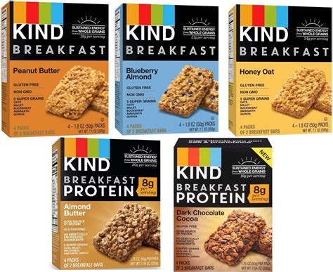 Amazon.com: KIND Breakfast Bars, Variety Pack, Honey Oat, Almond Butter ...