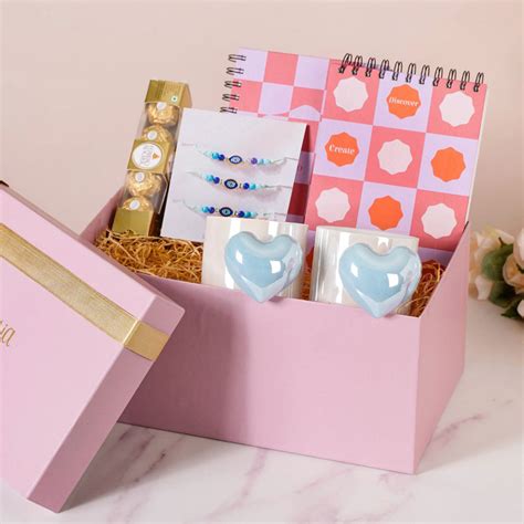 Mugs & Memories Rakhi Gift Hamper Set Of 7 Online - Premium Gift Hamper ...