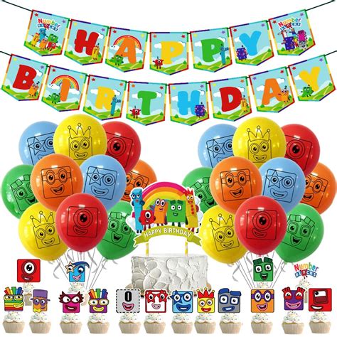 Buy Hilloly 38 pcs Number Birthday Decorations Blocks Theme Party ...