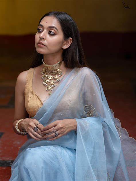 Buy Premium Organza Saree In Blue|Gulab Sona|Suta