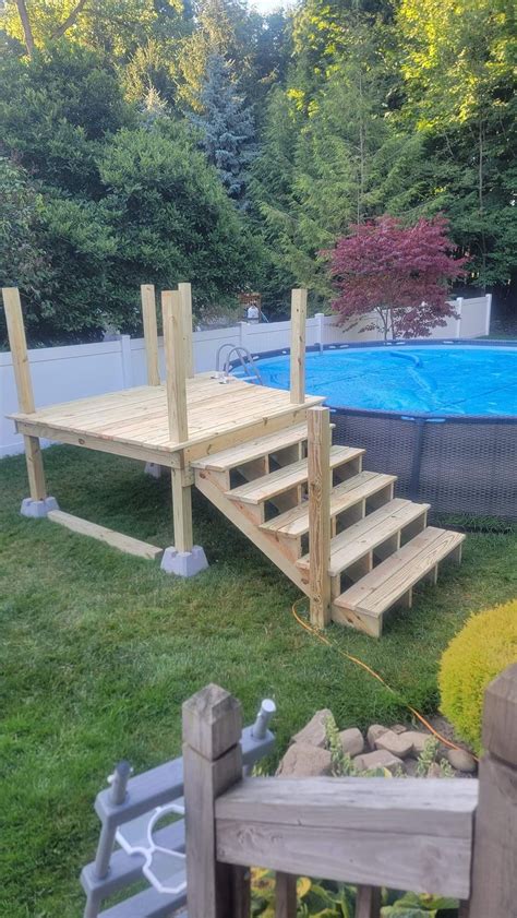 42 Above Ground Pool Steps, DIY Ladder Stairs and Deck Ideas
