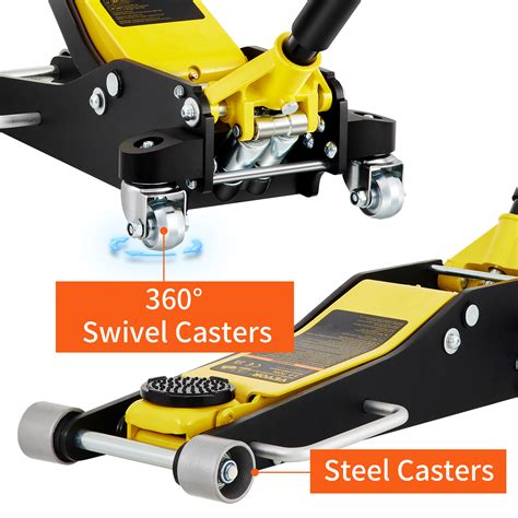 VEVOR 3 Ton Low Profile Aluminum Steel Racing Floor Jack Dual Pump Lift ...